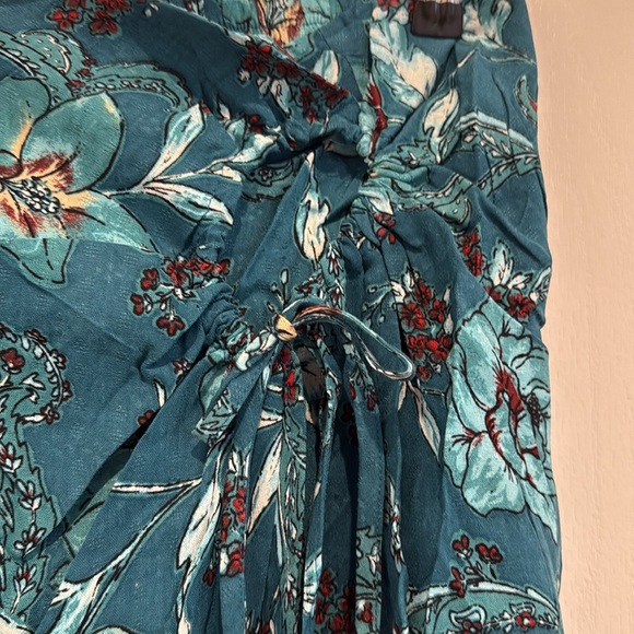 Band of the free CELENE TEAL FLORAL LAYERED MIDI SKIRT - Picture 9 of 11